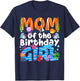 Mom Under Sea Birthday Party Girls Ocean Sea Animals Themed T-Shirt - T-Shirt | Navy