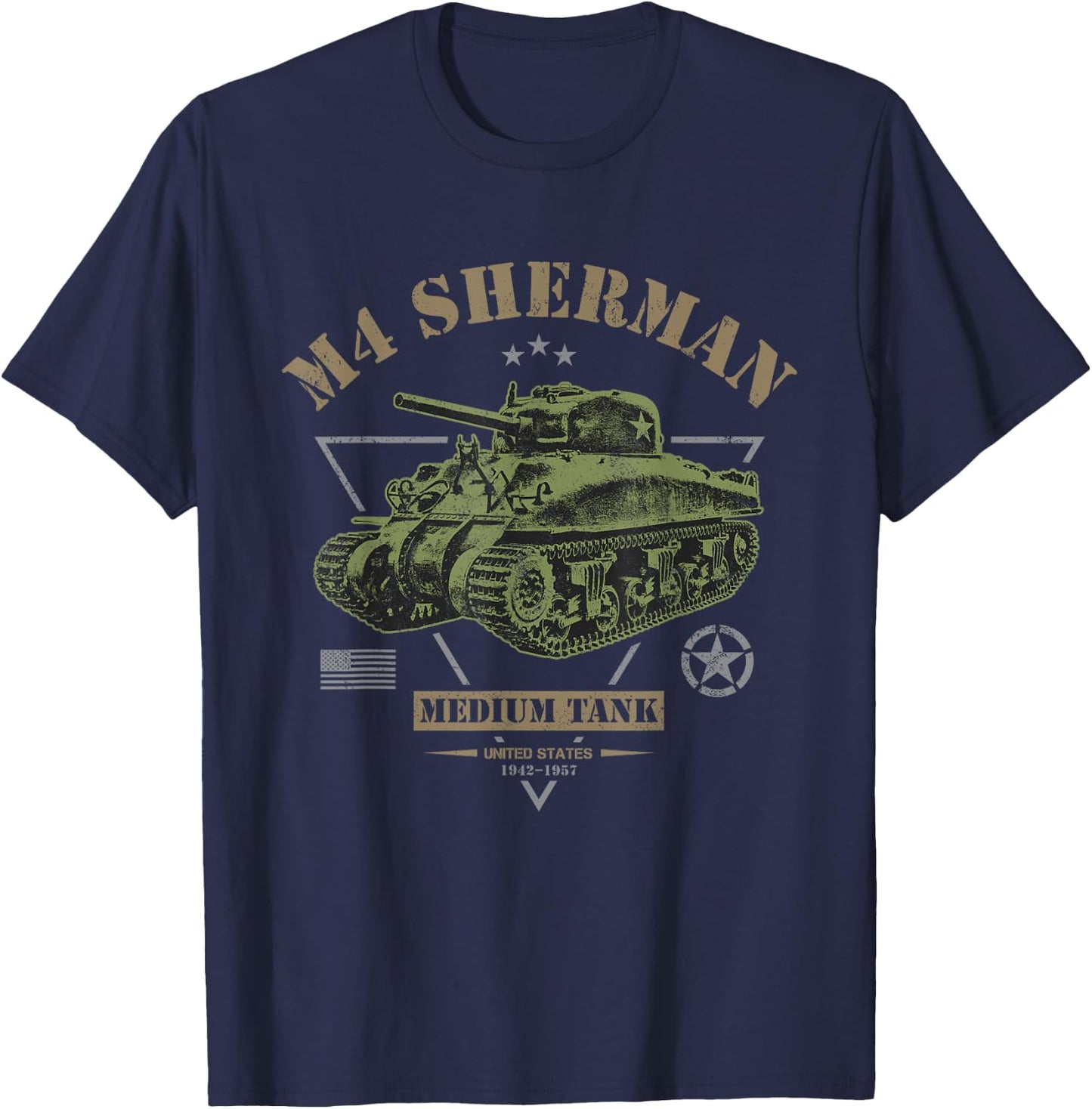 M4 Sherman WW2 Tank T-Shirt - T-Shirt | Navy