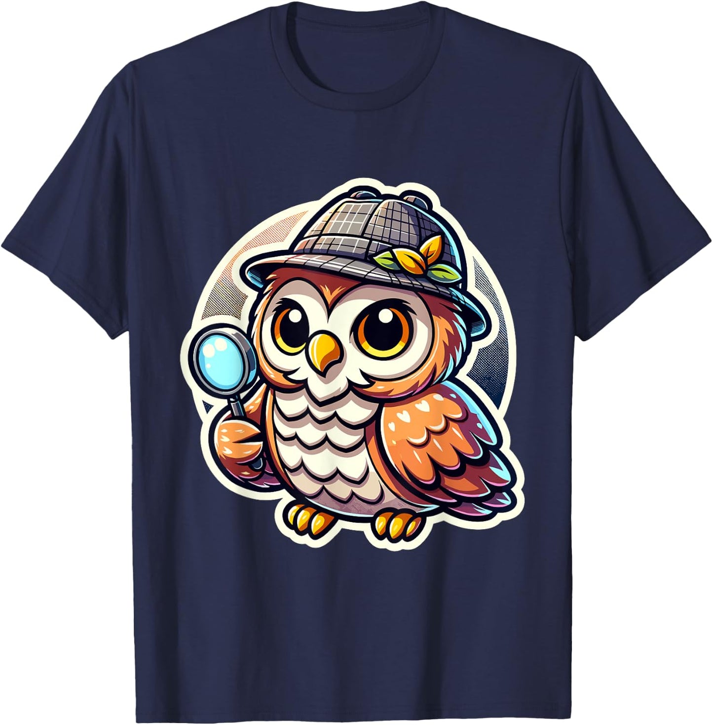 Bird Owl Detective - Detective Wisdom - Detective Bird T-Shirt - T-Shirt | Navy