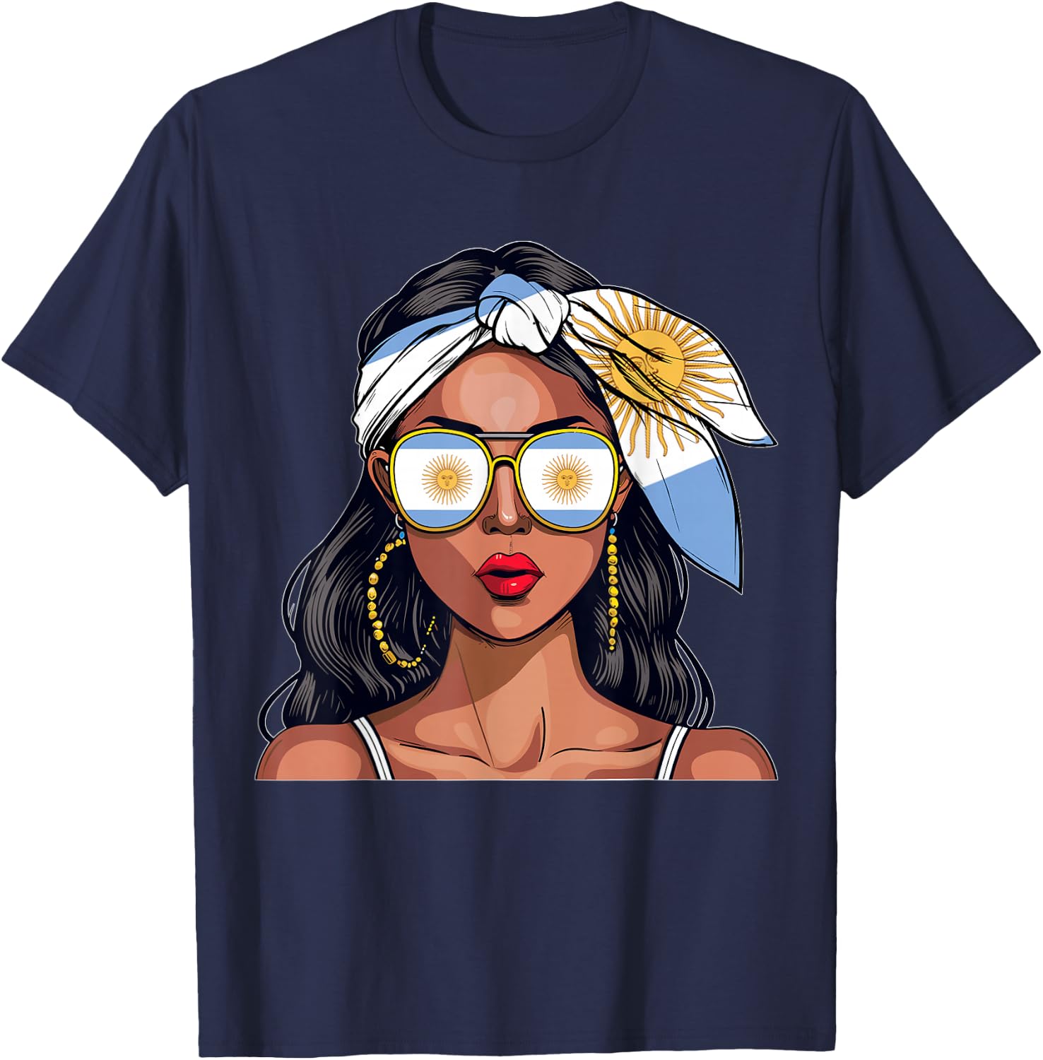 Argentinian Souvenirs Products Woman Flag Uniform Argentina T-Shirt - T-Shirt | Navy