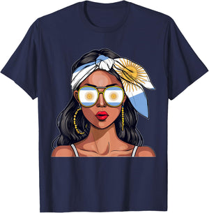 Argentinian Souvenirs Products Woman Flag Uniform Argentina T-Shirt - T-Shirt | Navy