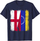 England Venezuela Half Flag English Venezuelan Jersey T-Shirt - T-Shirt | Navy