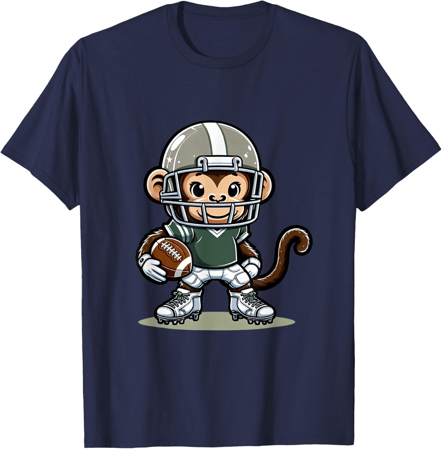 Cute American Football Player Monkey T-Shirt - T-Shirt | Navy