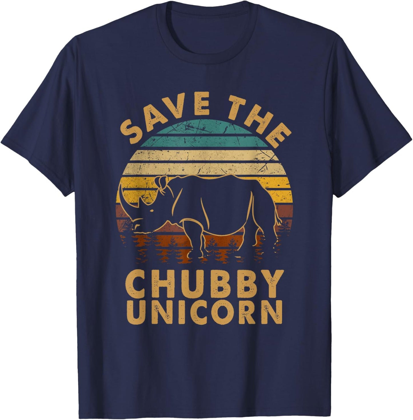 Classic Arts Save The Chubby Unicorn Lovely Animals Outfits T-Shirt - T-Shirt | Navy