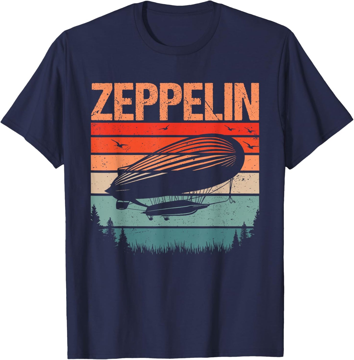 Retro Vintage Zeppelin Airship Aviation Blimp Men Women Kids T-Shirt - T-Shirt | Navy