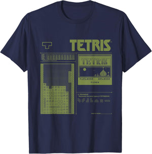 Tetris 8-Bit Modern T-Shirt - T-Shirt | Navy