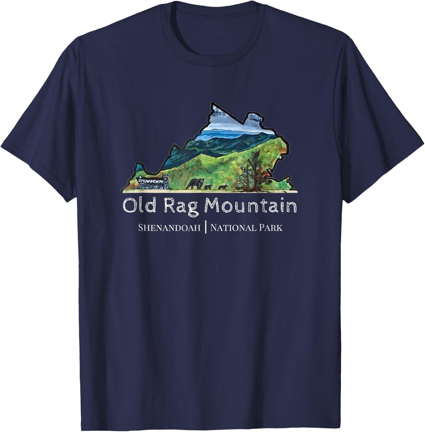 Old Rag Mountain Shenandoah National Park VA T-Shirt - T-Shirt | Navy