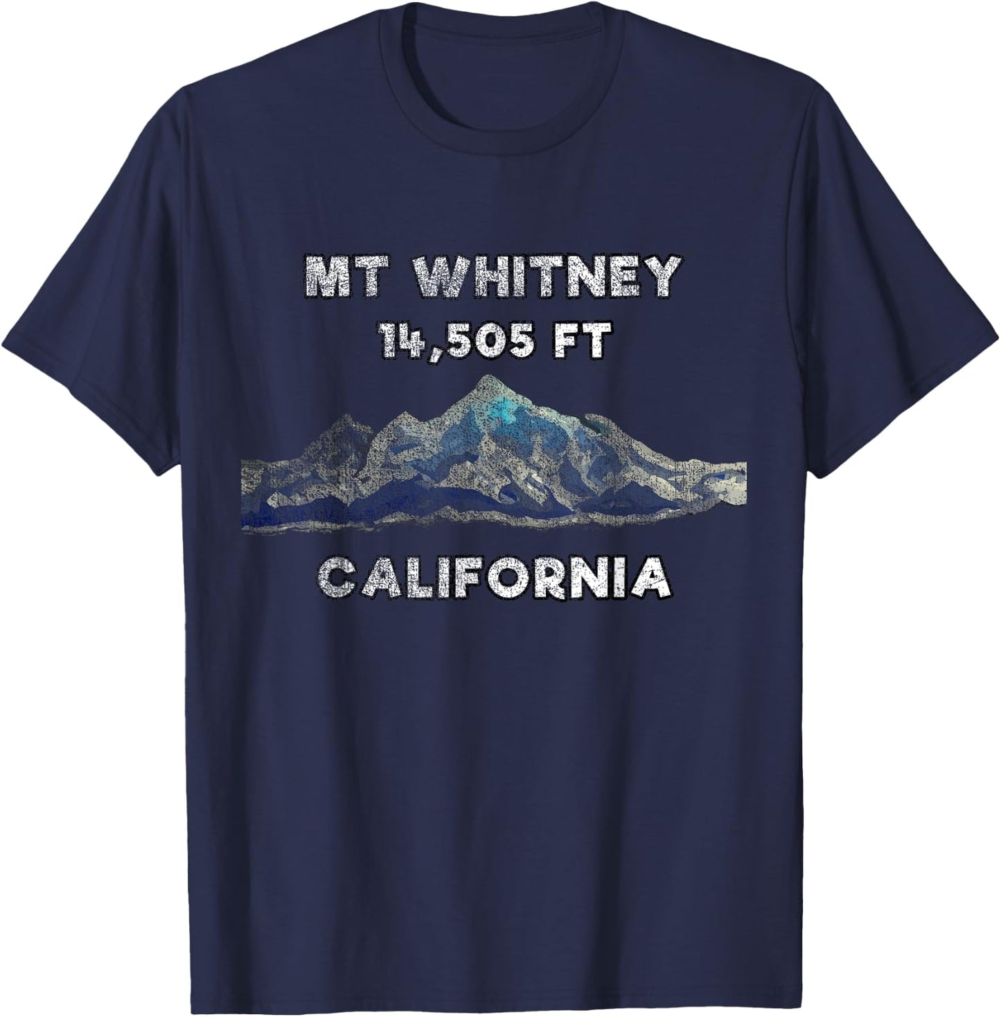 Mount Whitney Shirt with Mountain Scene - Mt Whitney Shirt T-Shirt - T-Shirt | Navy