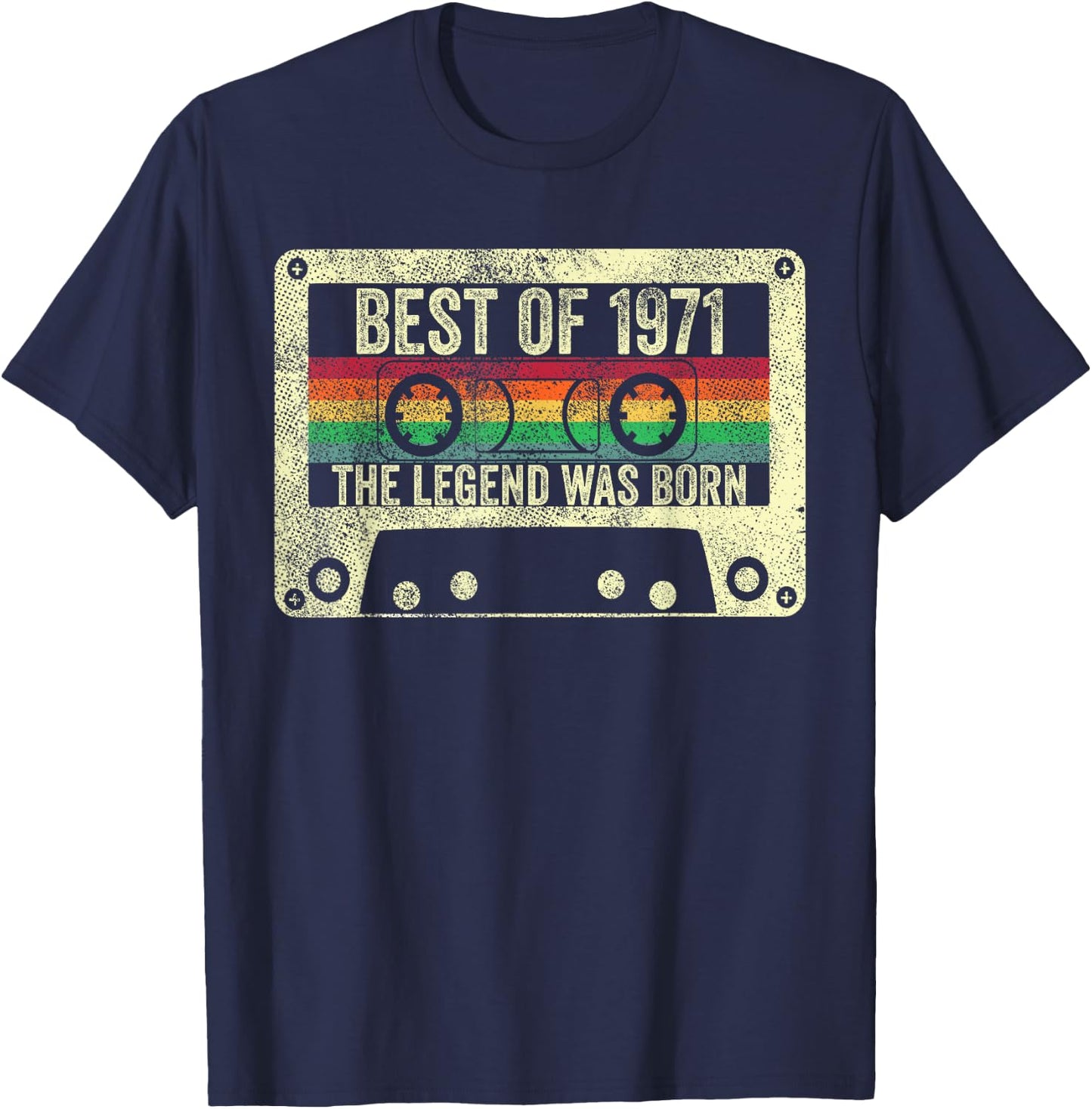 Best Of 1971 54th Birthday Gift Vintage 54 Years Old Retro T-Shirt - T-Shirt | Navy