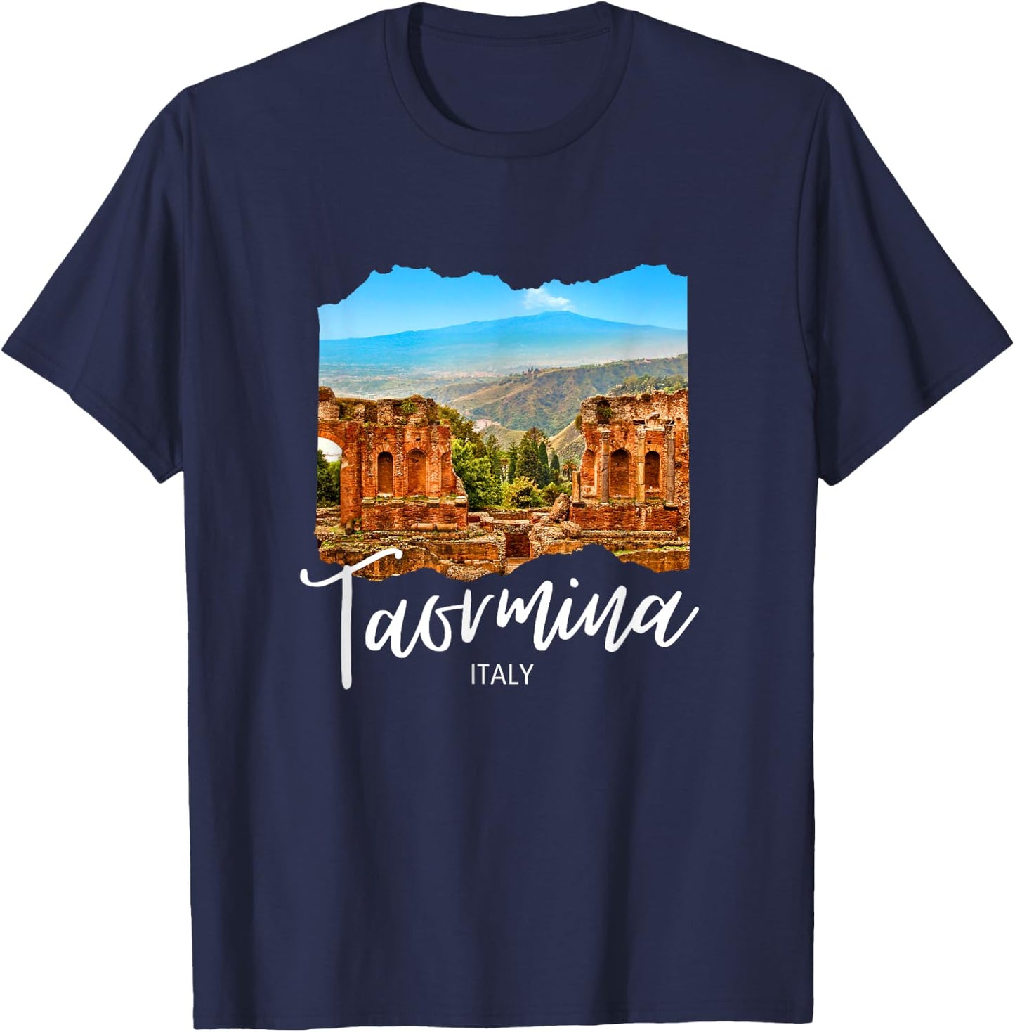 Italy Taormina Sicily Souvenir / Taormina T-Shirt - T-Shirt | Navy