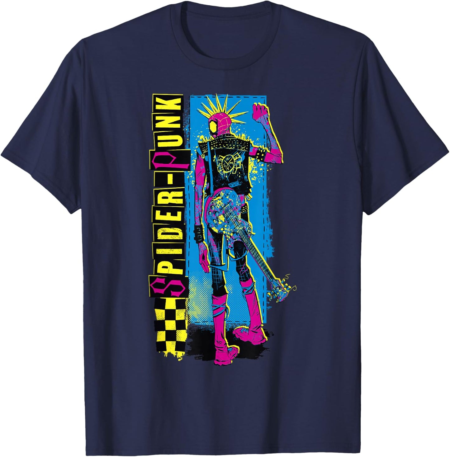 Marvel Spider-Man Across The Spider-Verse Part 1 Spider-Punk T-Shirt - T-Shirt | Navy
