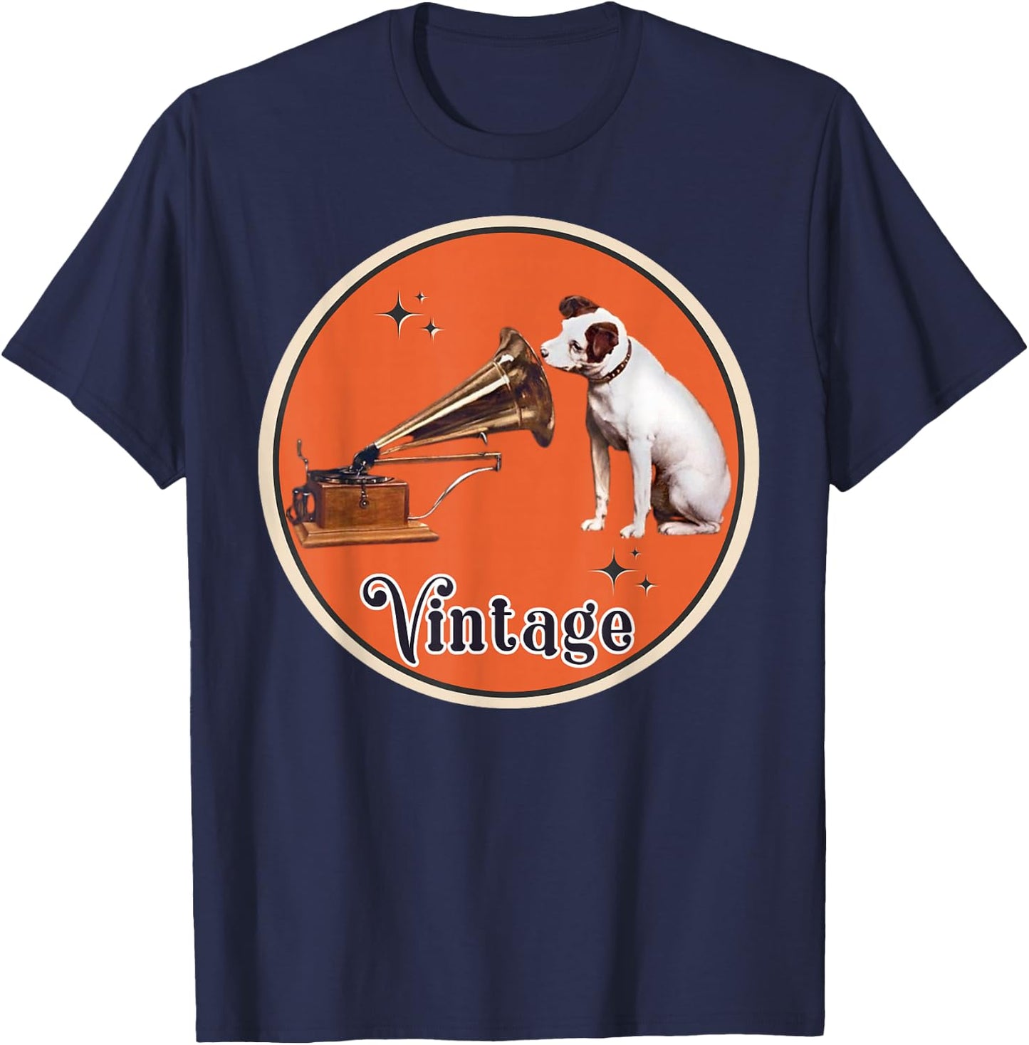 His Master's Voice RCA Victor Nipper Dog T-Shirt - T-Shirt | Navy
