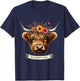 Highland Cow Birthday Girl Party T-Shirt - T-Shirt | Navy