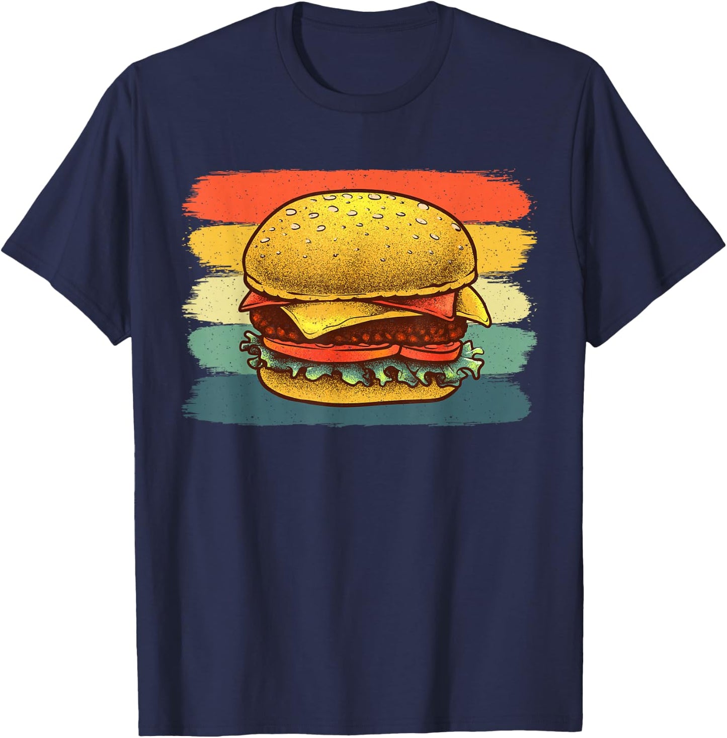 Cute Hamburger Design Women Cheese Burger Hamburger T-Shirt - T-Shirt | Navy