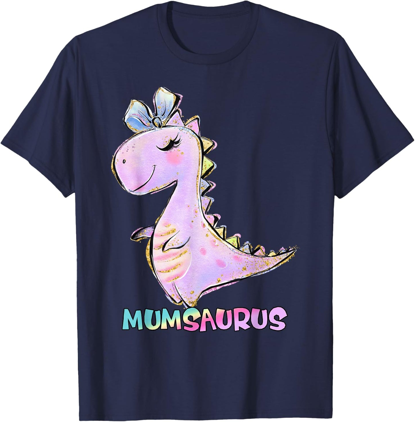 Mum Girl Dinosaur Family Matching Birthday Daughter Mama Mom T-Shirt - T-Shirt | Navy
