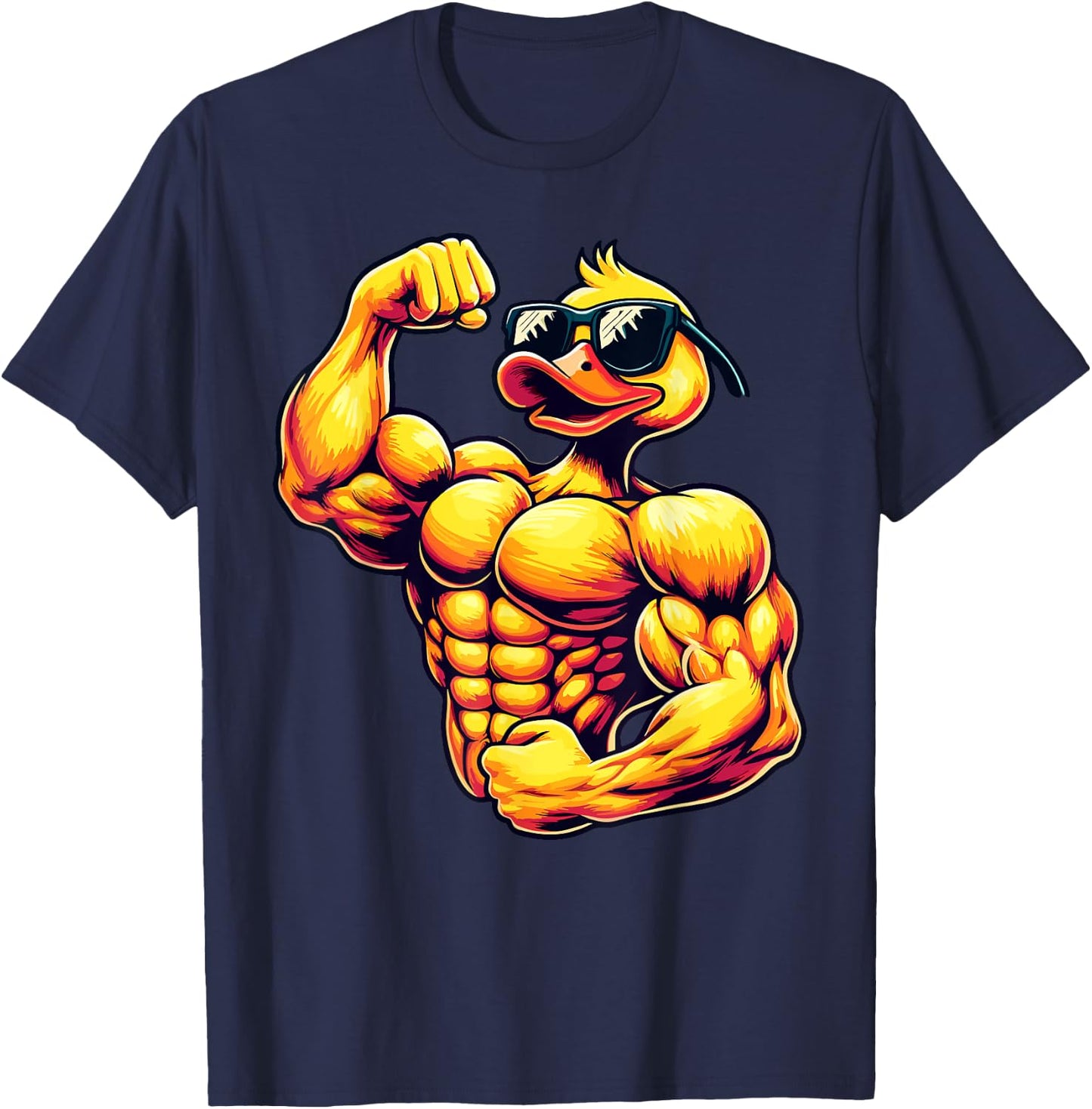 Muscular Rubber Duck Bodybuilder Duck T-Shirt - T-Shirt | Navy