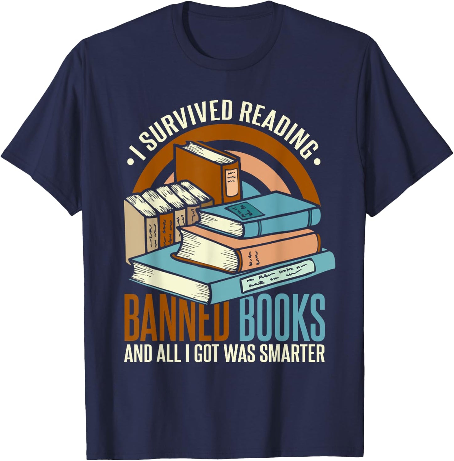 I Survived Reading Banned Books T-Shirt - T-Shirt | Navy