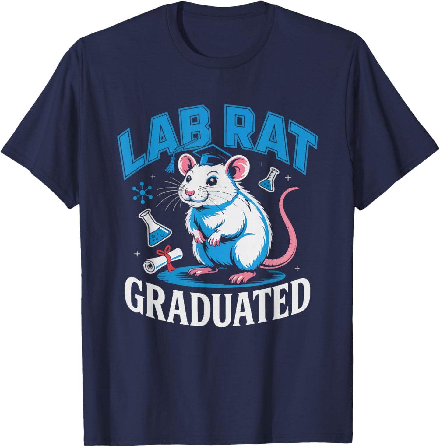 PHD Graduate Scientist Lab Flask Beaker Doctoral Academic T-Shirt - T-Shirt | Navy