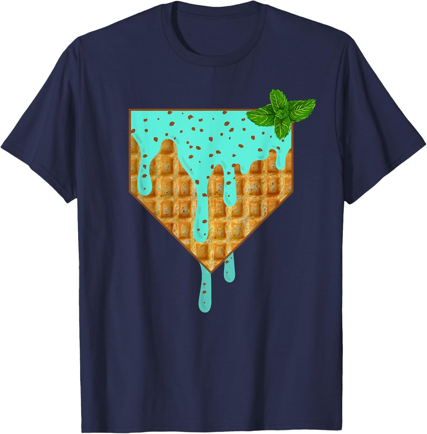 Home Plate Drip - Mint Chocolate Chip Softball & Baseball T-Shirt - T-Shirt | Navy