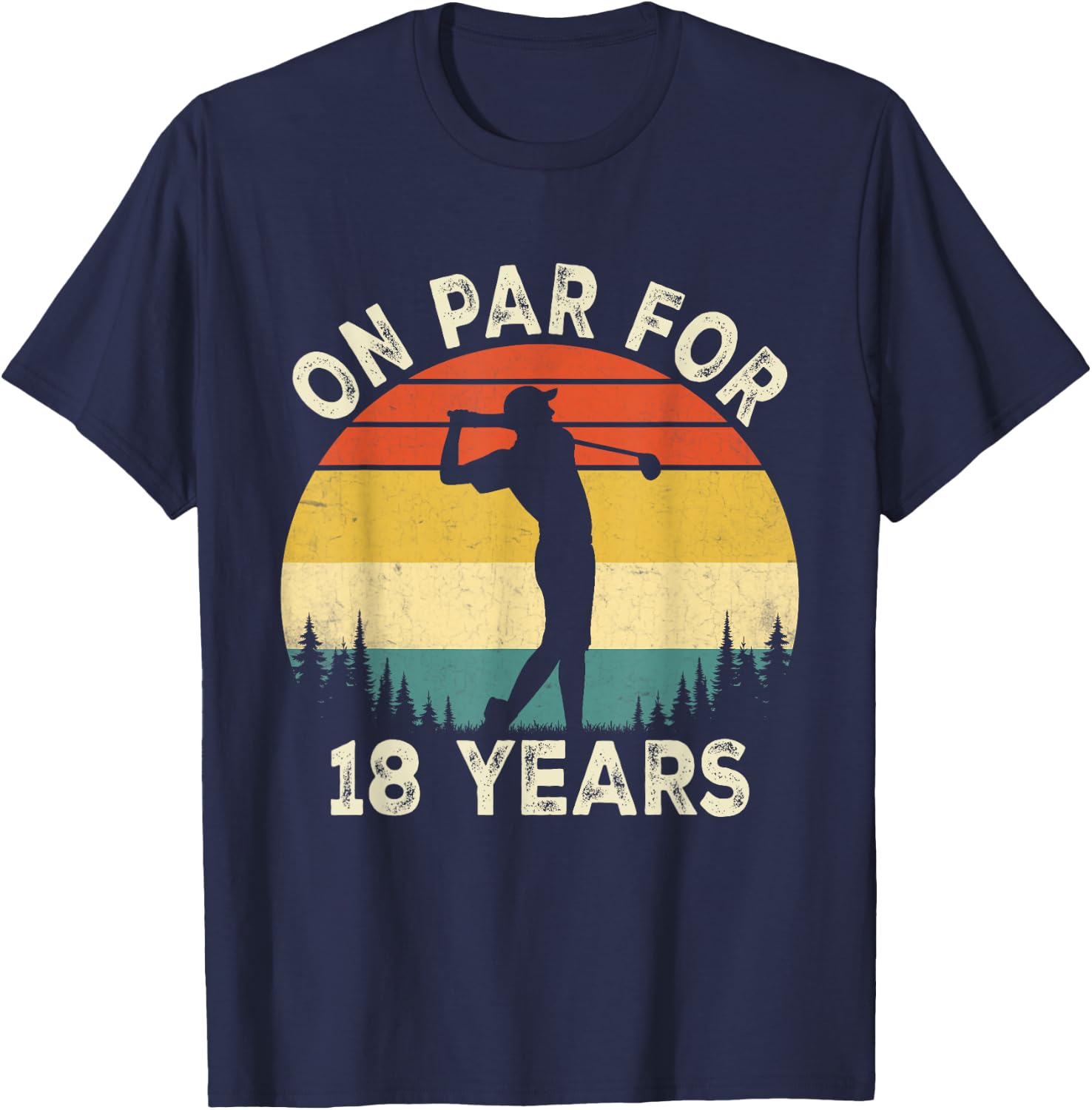 Funny 18th Birthday Golf Golfer 18 Year Old Golf Birthday T-Shirt - T-Shirt | Navy