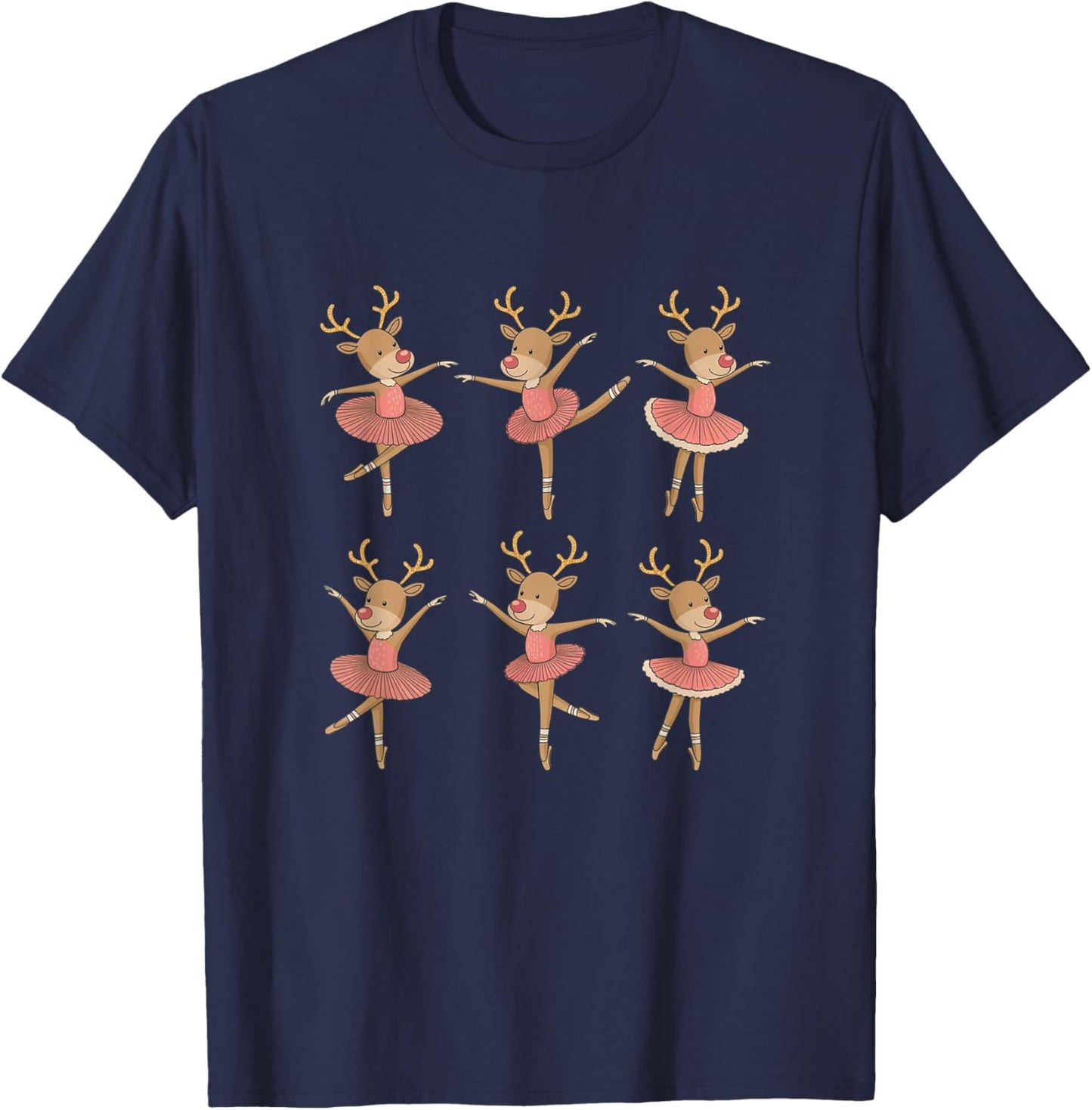 Reindeer Dancer Funny Christmas Ballet T-Shirt - T-Shirt | Navy