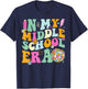 Groovy In My Middle School Era Back To School Teacher T-Shirt - T-Shirt | Navy