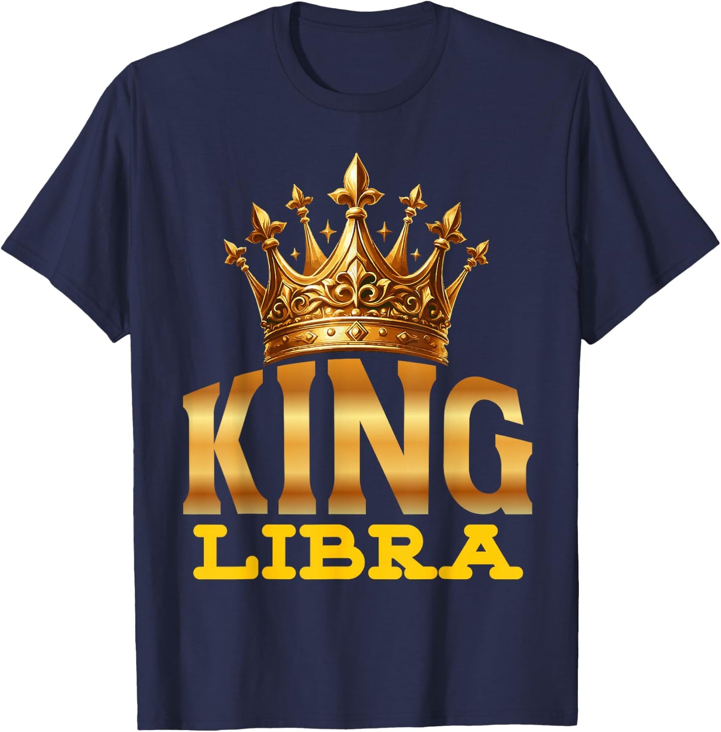 King Libra Balance Zodiac Sign Crown T-Shirt - T-Shirt | Navy