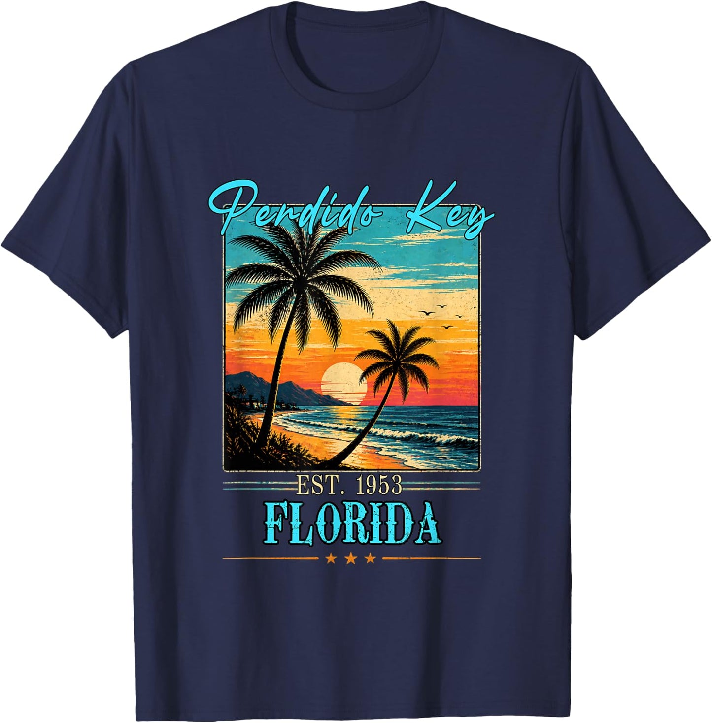 Perdido Key Florida Sunset Beach Summer 2026 T-Shirt - T-Shirt | Navy
