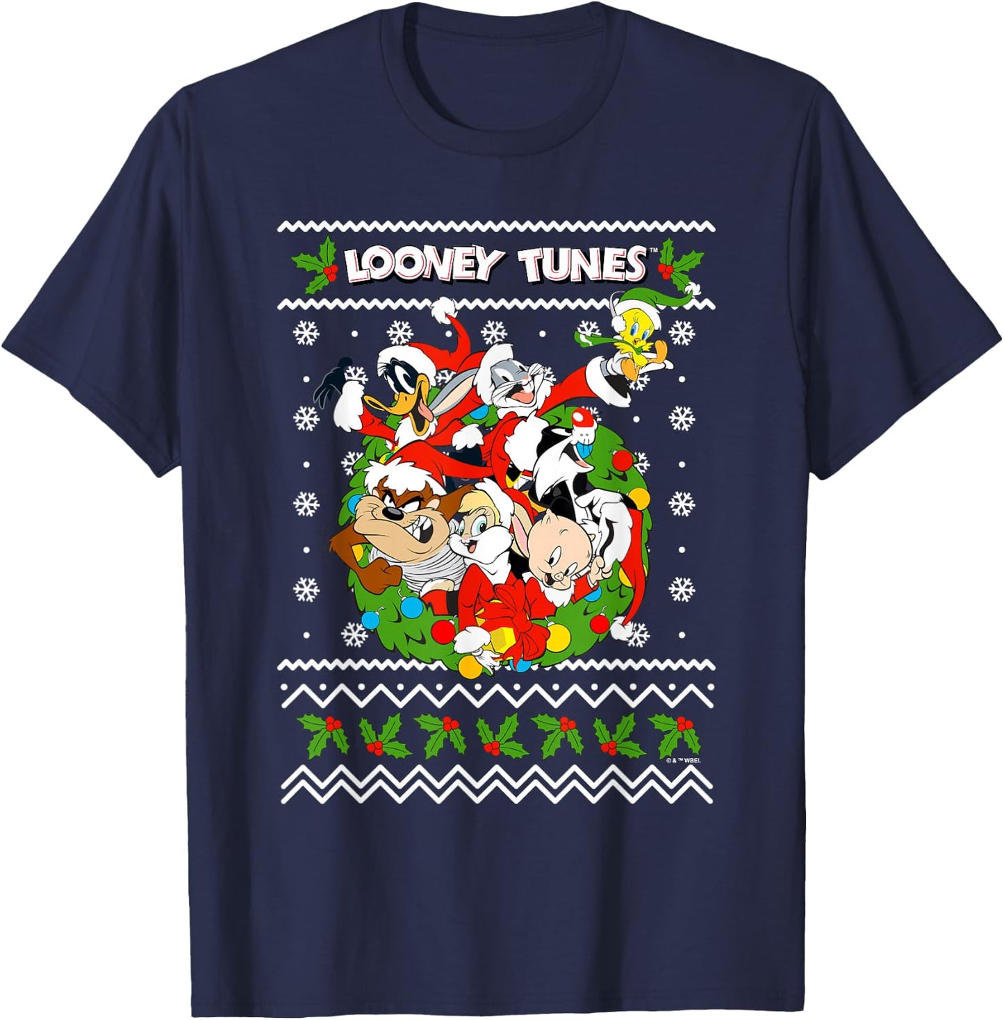 Looney Tunes Looney Christmas Ugly Christmas T-Shirt - T-Shirt | Navy