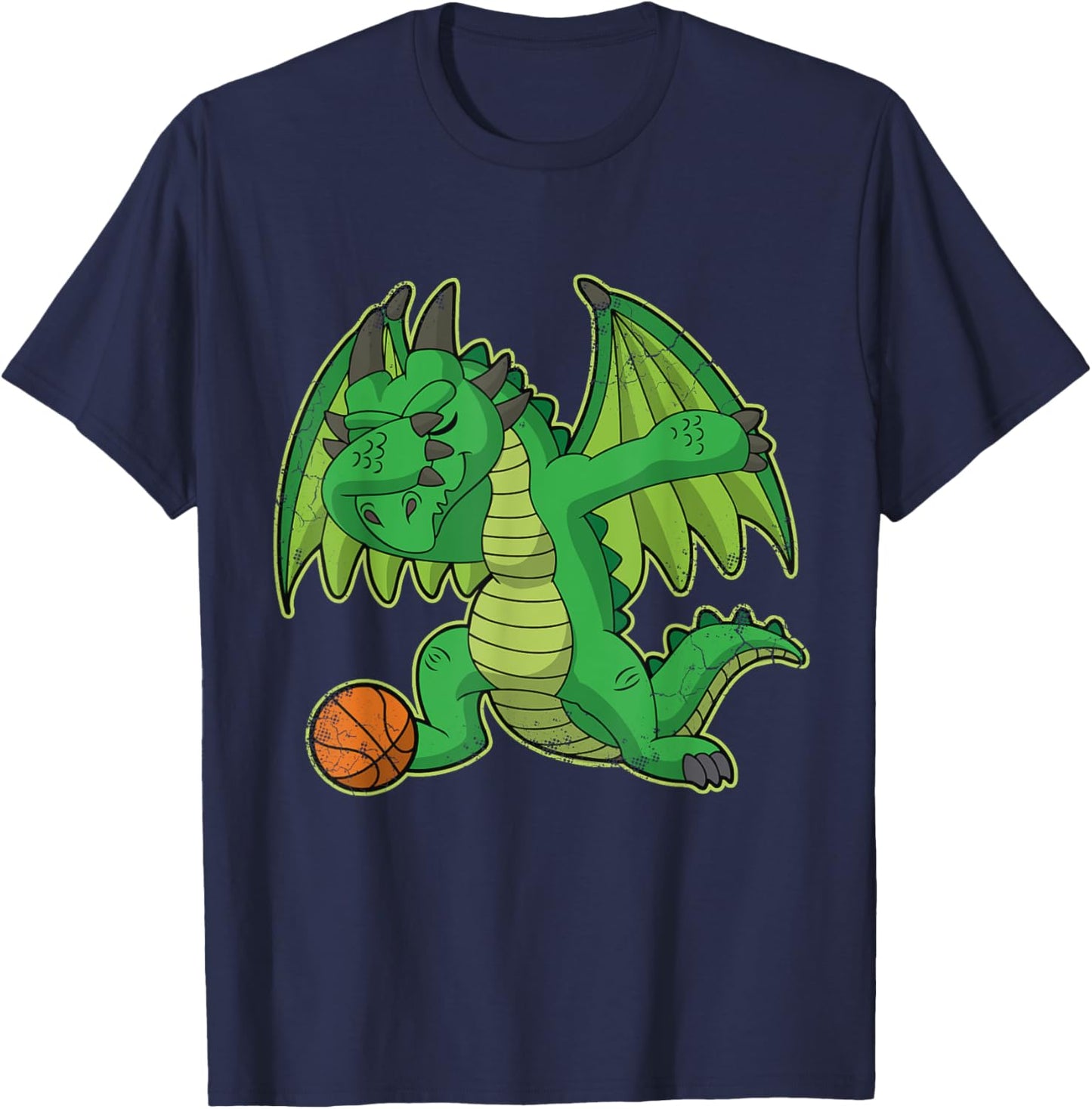 Dabbing Basketball Dragon Team Tournament Player Coach Kids T-Shirt - T-Shirt | Navy