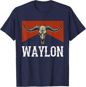 Classic Arts Waylon Last Name Personalized Western Deserts T-Shirt - T-Shirt | Navy