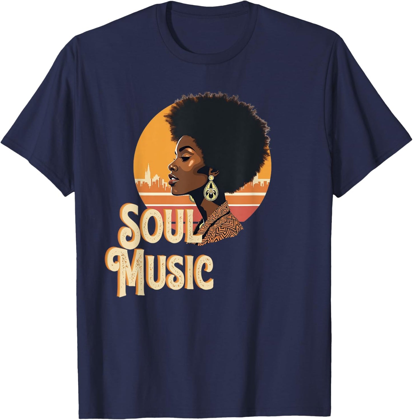 I Love 70's 80's Funk Soul Music T-Shirt - T-Shirt | Navy