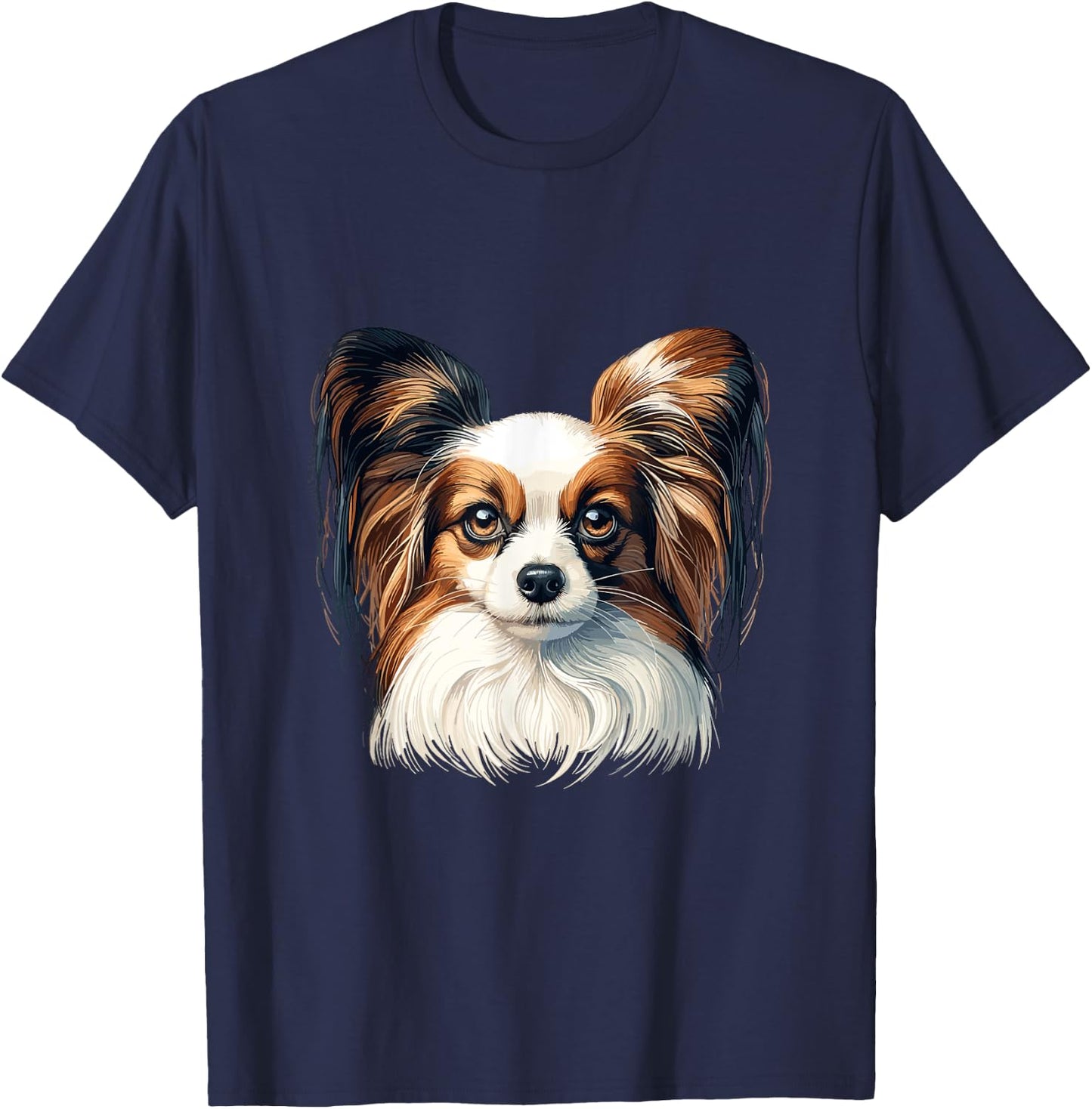 Dog Face - Papillon Women Girls Kids T-Shirt - T-Shirt | Navy