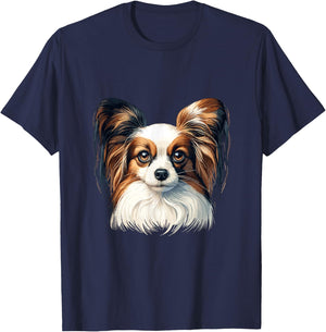 Dog Face - Papillon Women Girls Kids T-Shirt - T-Shirt | Navy