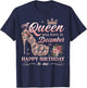 A Queen Was Born in December Women Girls December Birthday T-Shirt - T-Shirt | Navy