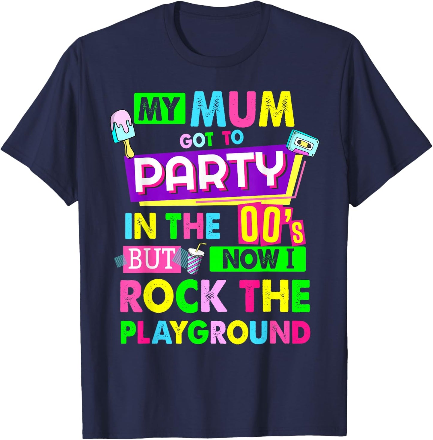 00s Outfit Idea For Kids & Novelty Kids 2000s 00s Themed T-Shirt - T-Shirt | Navy
