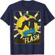 DC Comics The Flash Card Vintage Poster T-Shirt - T-Shirt | Navy
