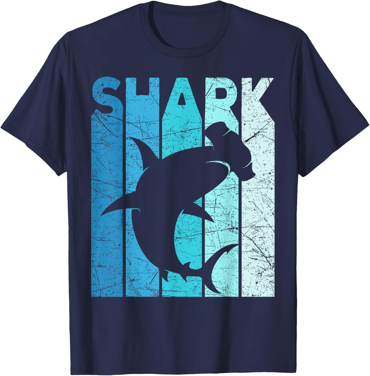 Hammerhead Shark Vintage Shark Lover Retro Oceanography T-Shirt - T-Shirt | Navy