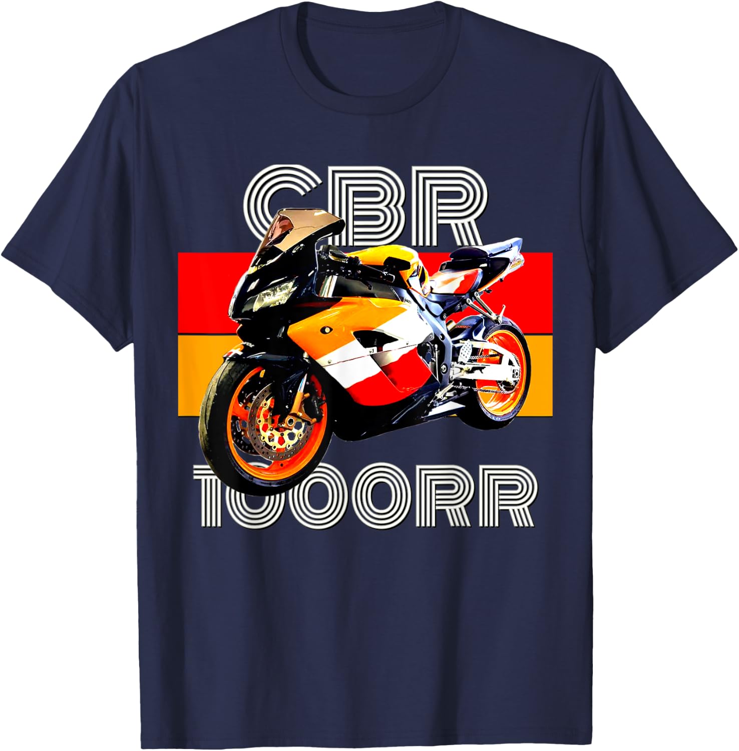 CBR 1000RR Motorcycle, Vintage Street Bike T-Shirt - T-Shirt | Navy