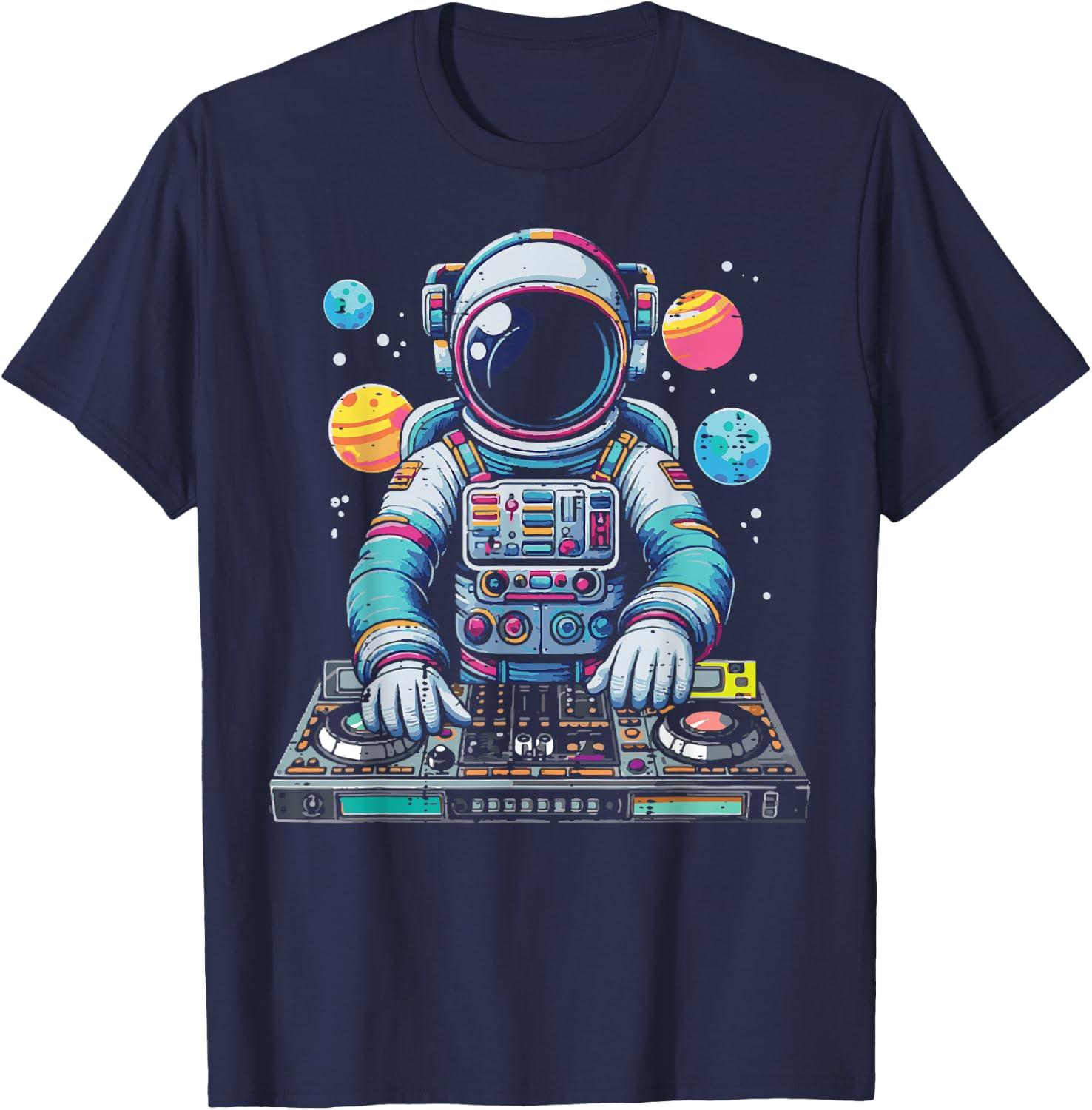 Astronaut Disc Jockey Spaceman Dj Space Music Men Boys Kids T-Shirt - T-Shirt | Navy