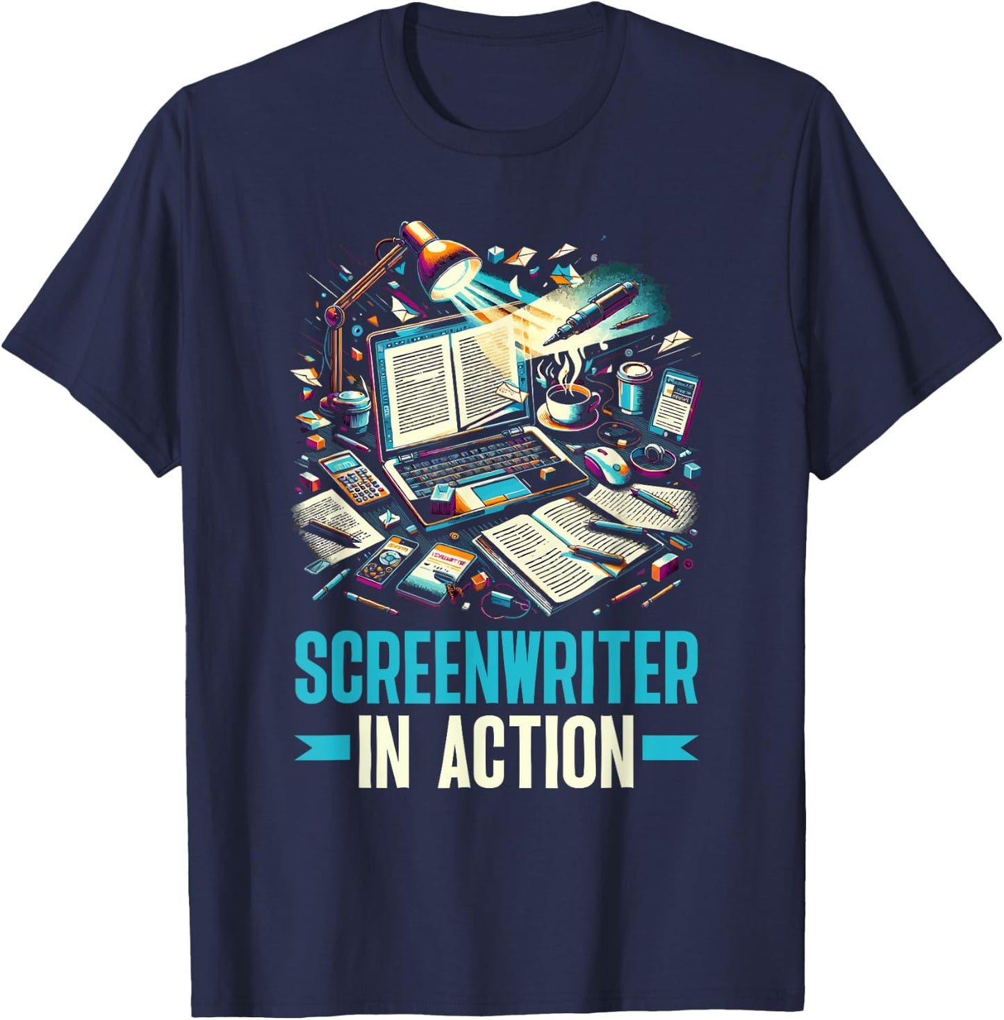 Screenwriter Script Writer Screenplay Screenwriting T-Shirt - T-Shirt | Navy