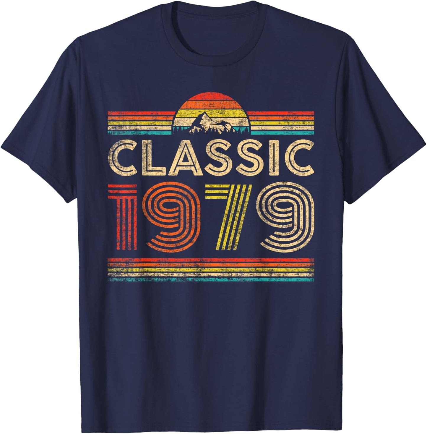 Classic 1979 Vintage 1979 Classic Year Men Women Birthday T-Shirt - T-Shirt | Navy