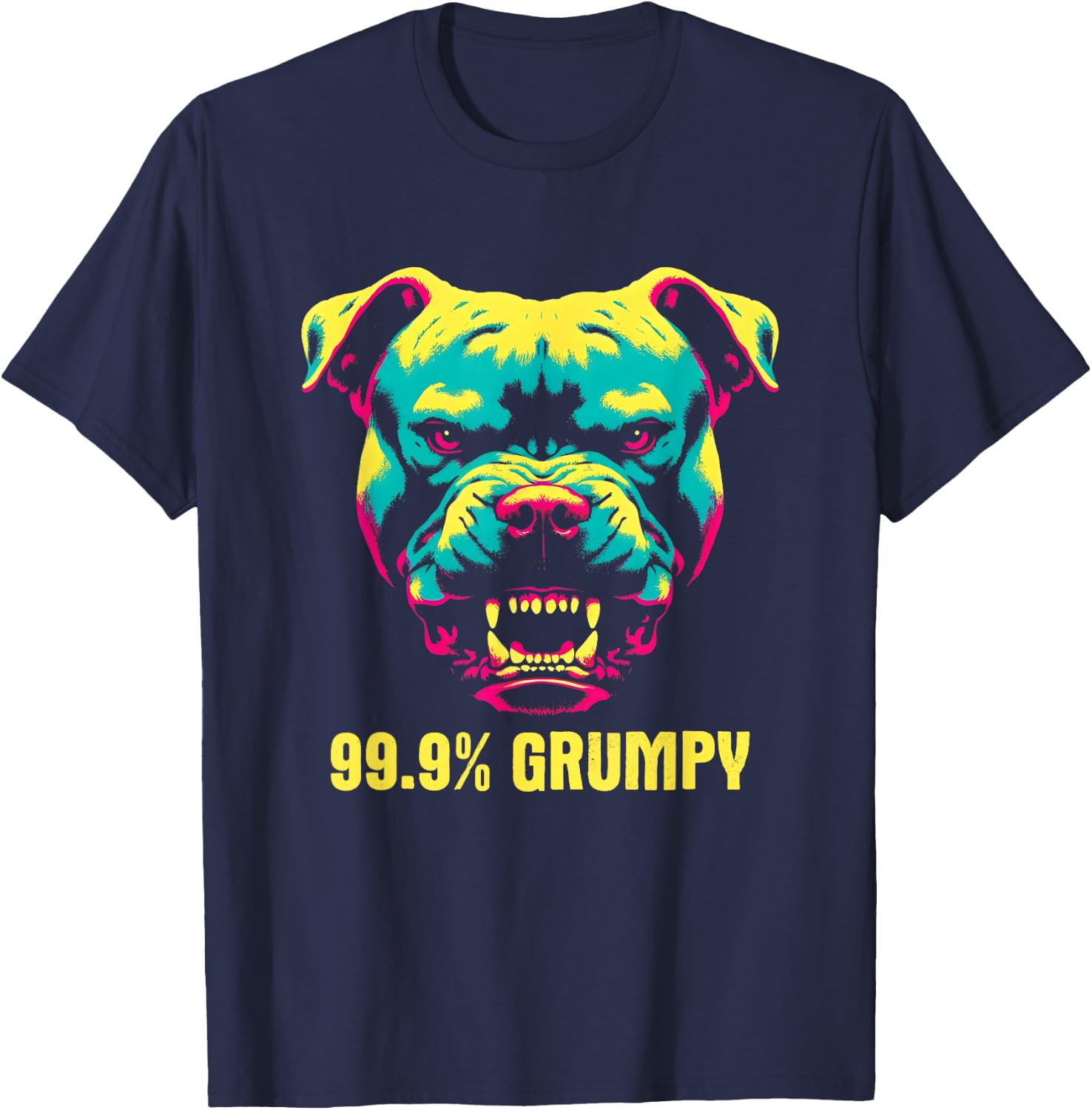 99.9% Grumpy Pit Bull - Funny Vintage Pit Bull Dog Lover T-Shirt - T-Shirt | Navy