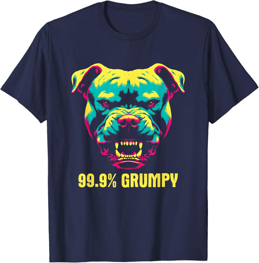 99.9% Grumpy Pit Bull - Funny Vintage Pit Bull Dog Lover T-Shirt - T-Shirt | Navy