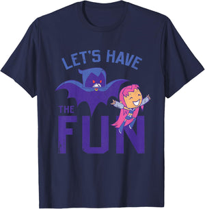 Kids DC Comics Teen Titans Go! Starfire Raven Let's Have The Fun T-Shirt - T-Shirt | Navy