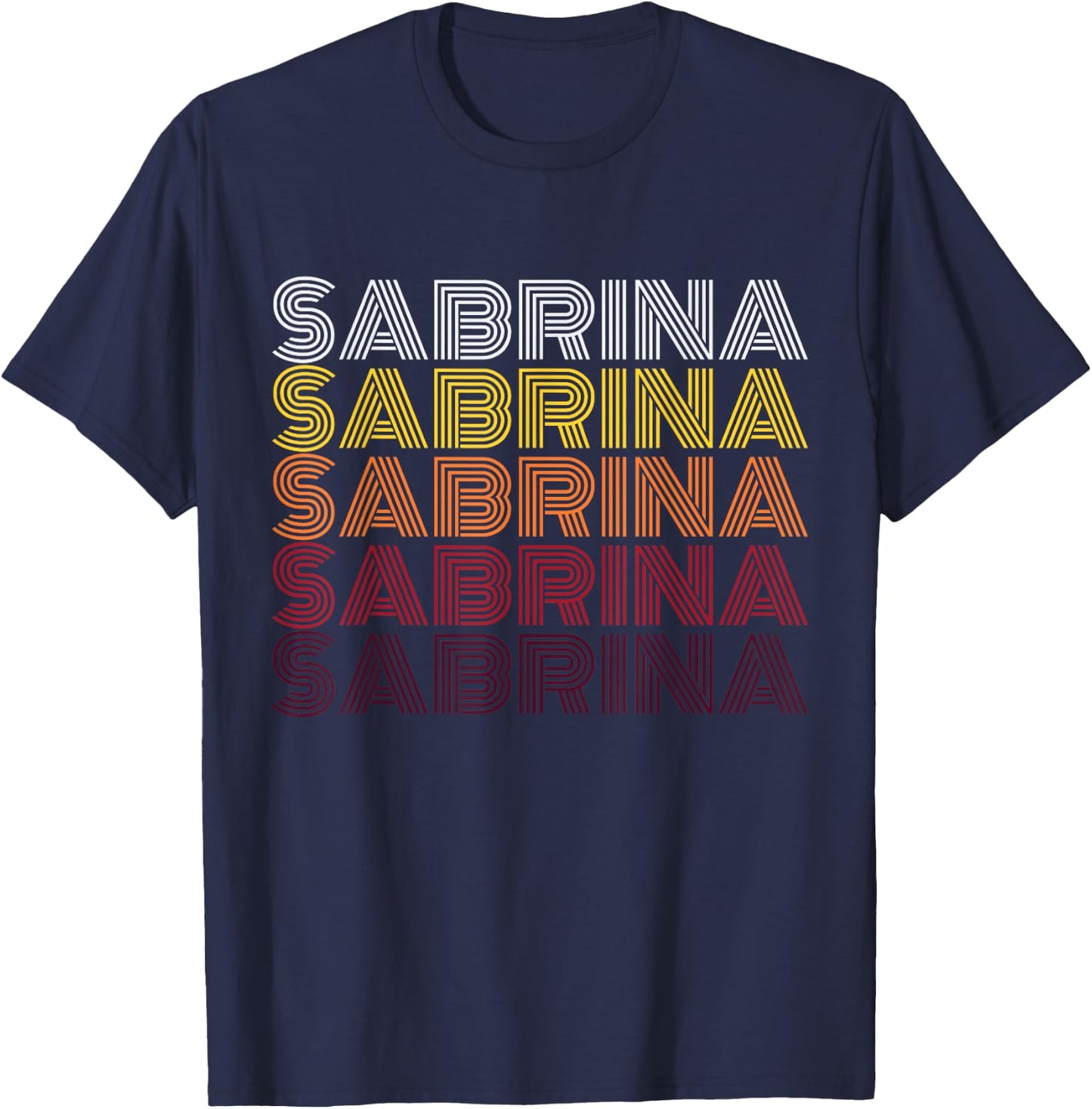 Personalized Name Sabrina Vintage Sabrina Retro T-Shirt - T-Shirt | Navy