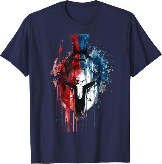 Sparta Spartan Fighter Helmet Greeks Leonidas Sparta T-Shirt - T-Shirt | Navy