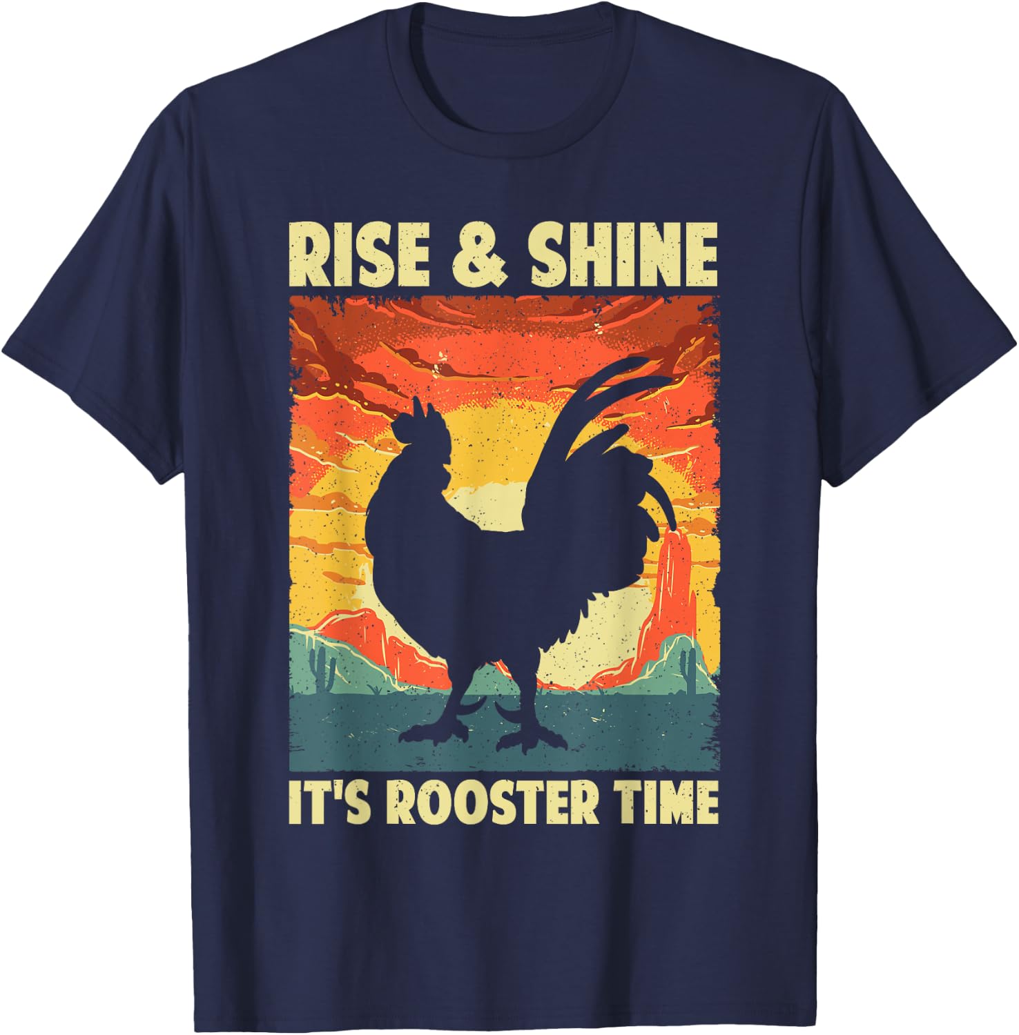 Funny Chicken Rooster Design Women Rooster Lover T-Shirt - T-Shirt | Navy