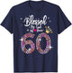 Blessed by God for 60 Years 60th Birthday Anniversary T-Shirt - T-Shirt | Navy