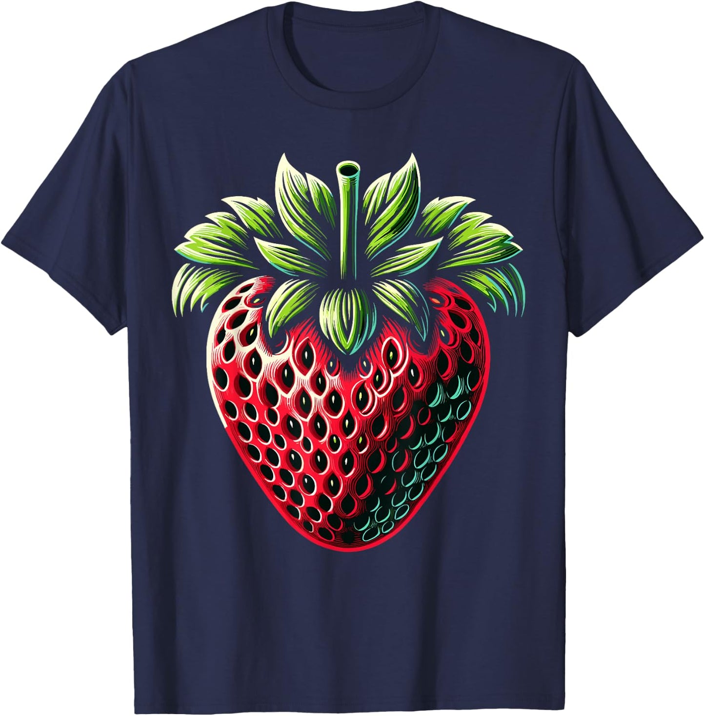 Strawberry Fruit Vintage Strawberry Lovers T-Shirt - T-Shirt | Navy